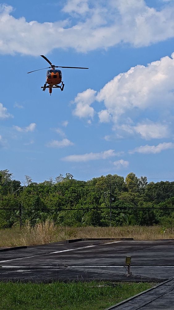 Helicopter taking off